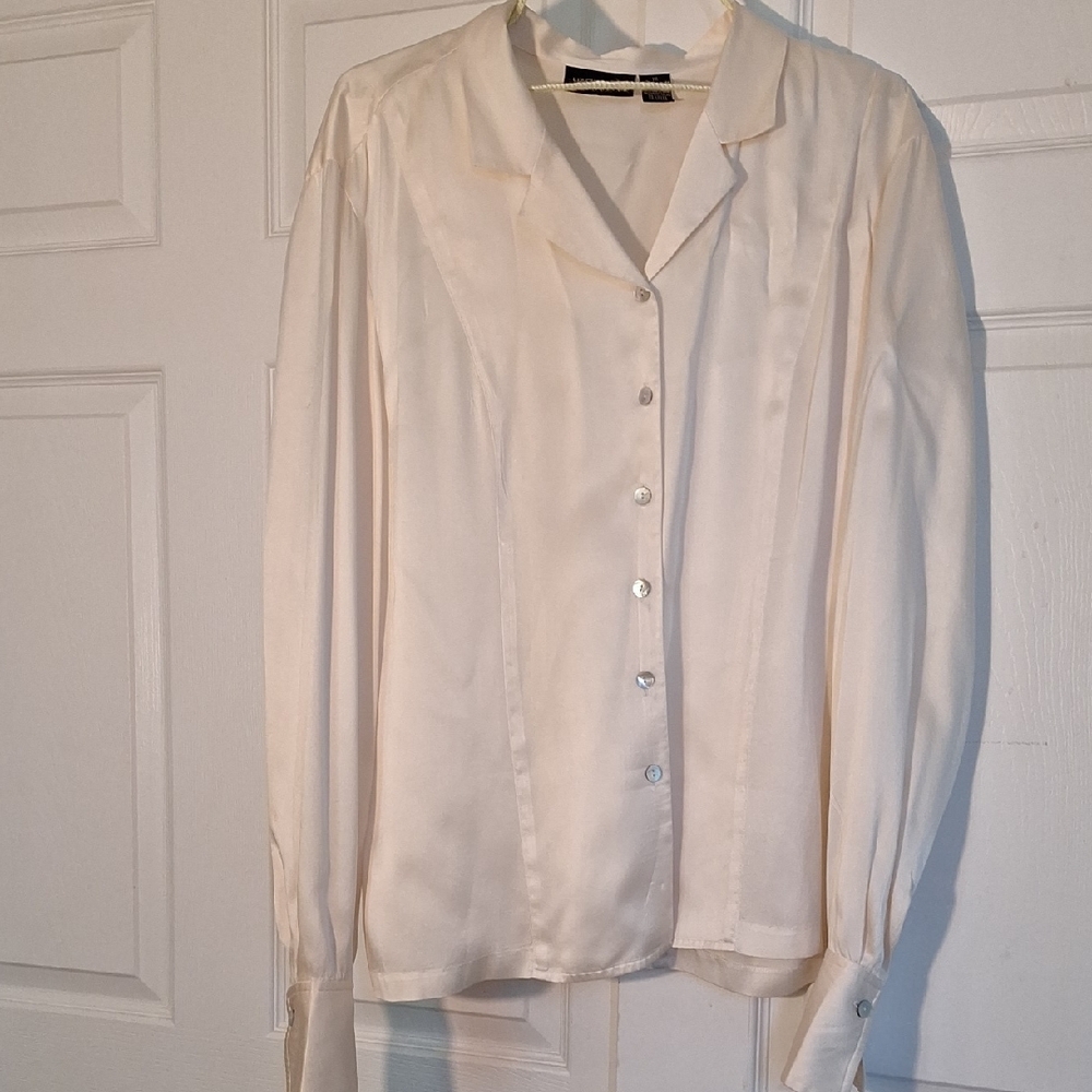 Elegant Cream Button-Up Blouse